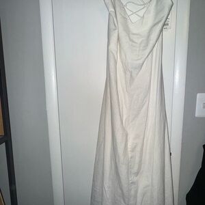A New Day Linen blend maxi dress with adjustable straps